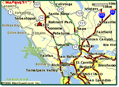 map of Sonoma County